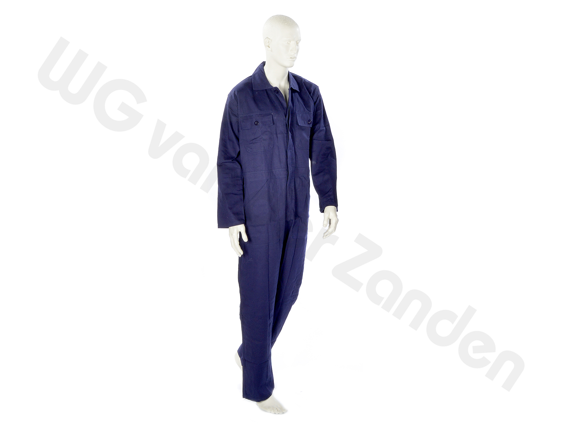 881101 OVERALL KNOOP 100% KATOEN BLAUW MAAT 50/52 M