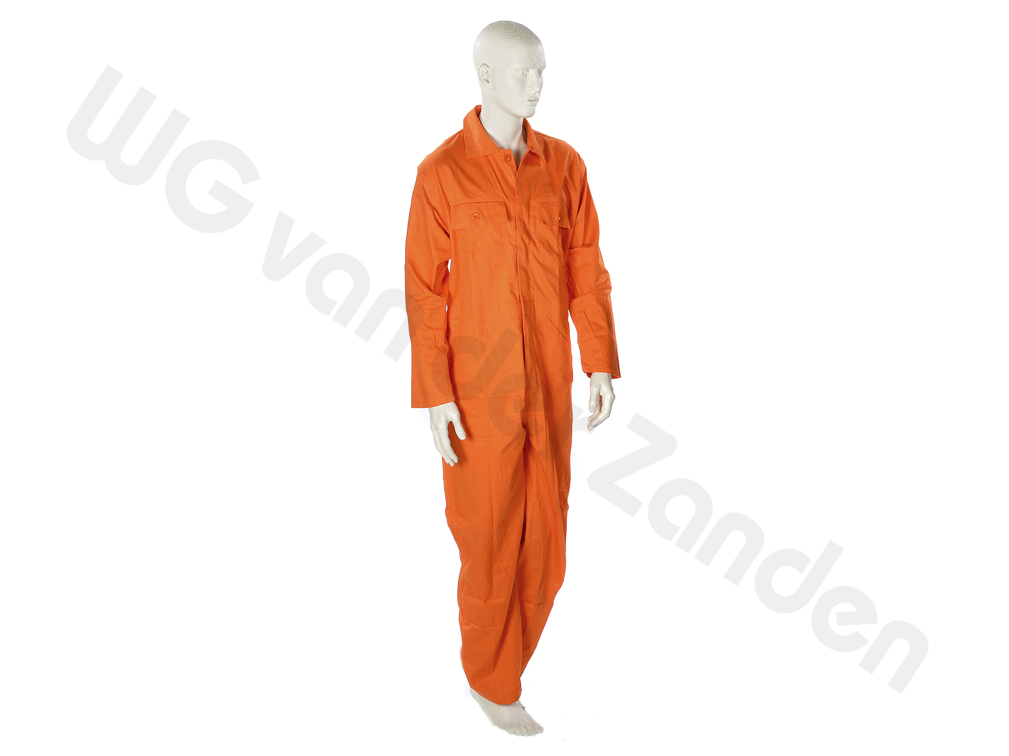 881112 OVERALL KNOOP 100% KATOEN ORANJE MAAT 54/56 L