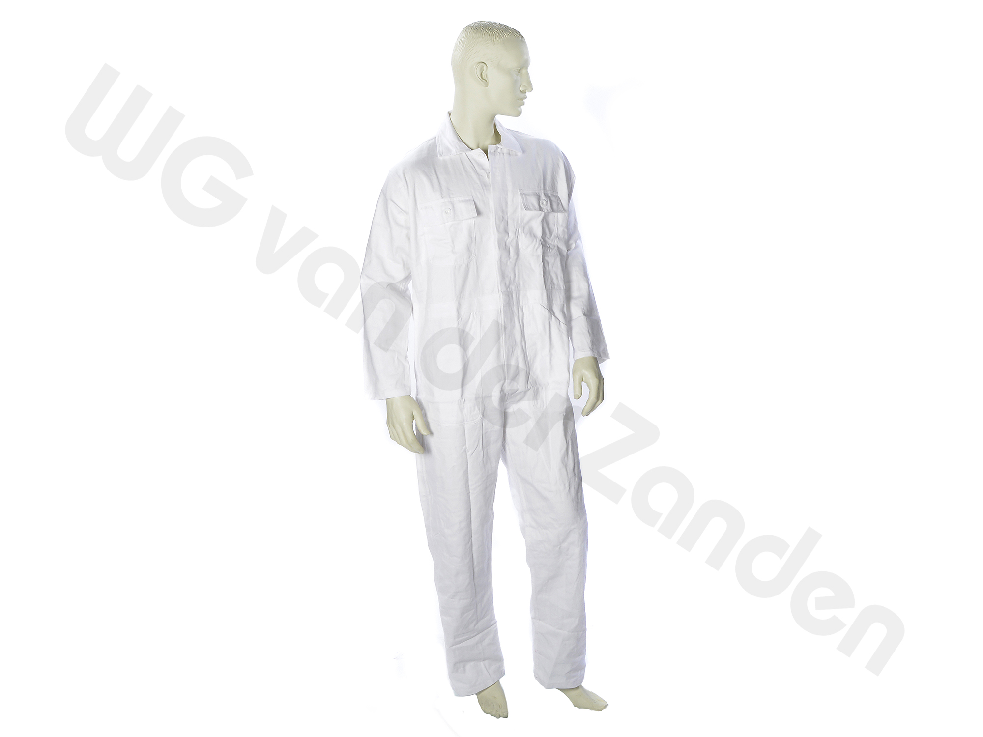 881120 BOILER SUIT 100% COTTON BUTTON WHITE SIZE 46/48 S