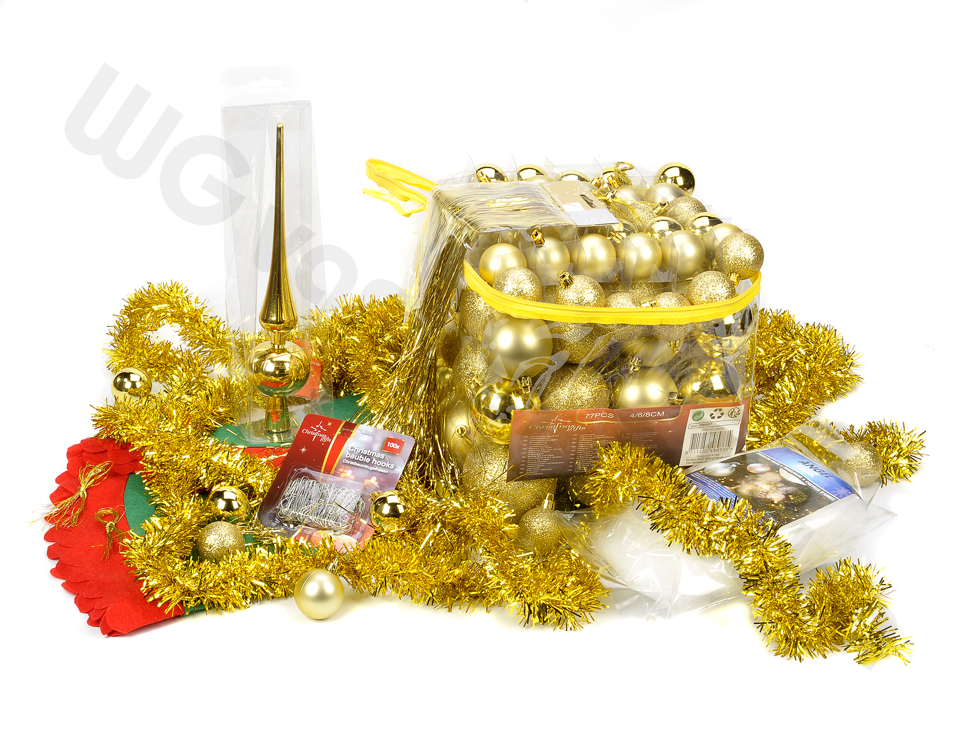 980200G KERST DECORATIESET V/KERSTBOOM GOUD