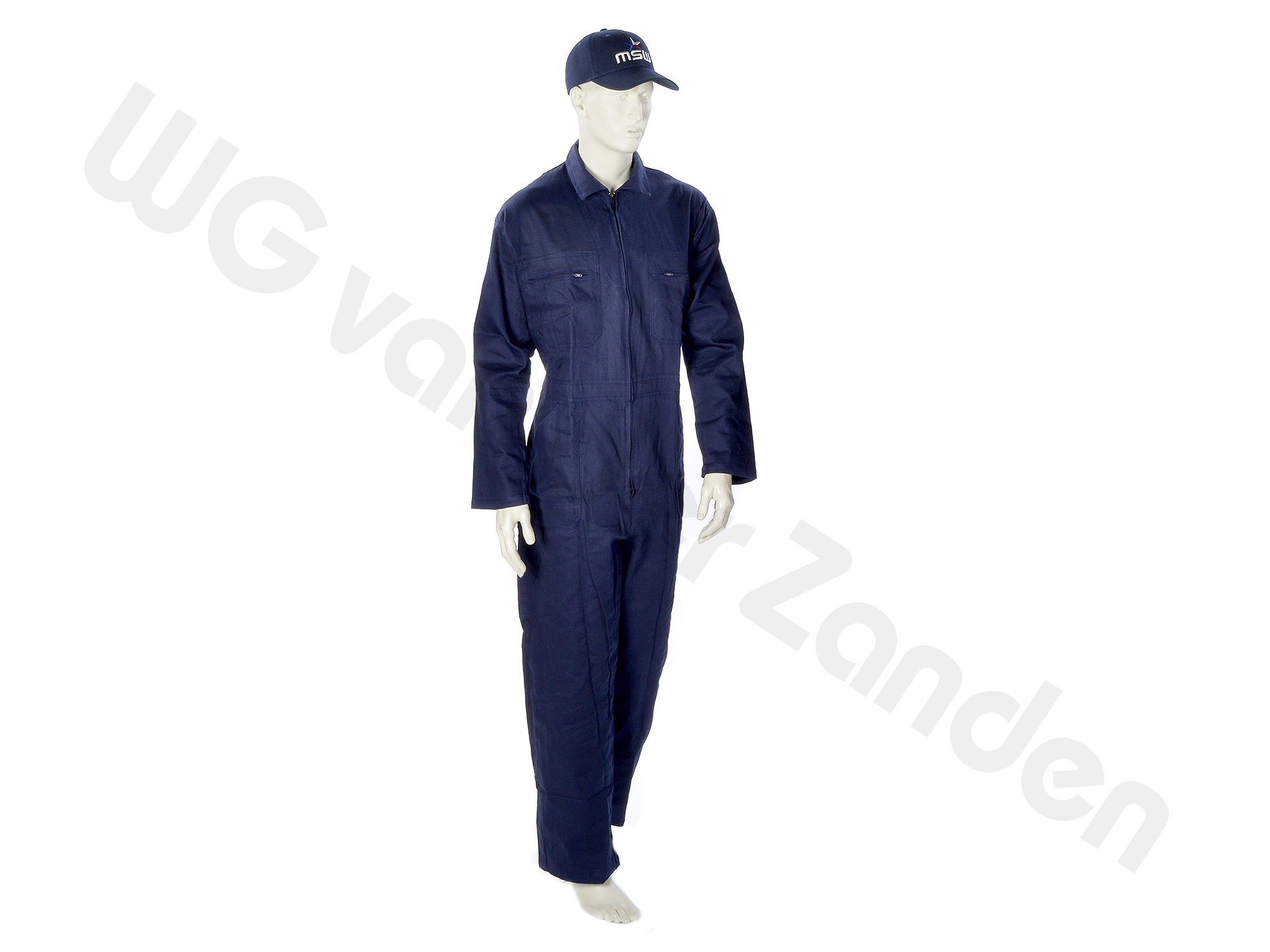 992002 OVERALL RITS 100% KATOEN BLAUW MAAT 54/56 L